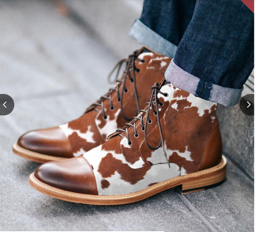 Spring Low Heel Front Lace Up Low Tube Martin Boots Men's Shoes