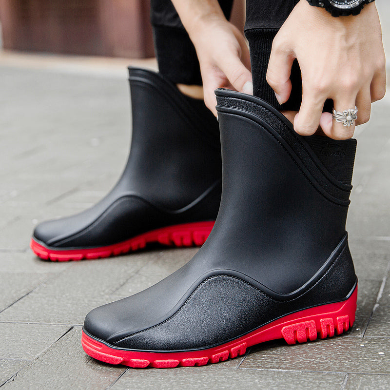 Outdoor Men's Mid-tube Waterproof Rain Boots