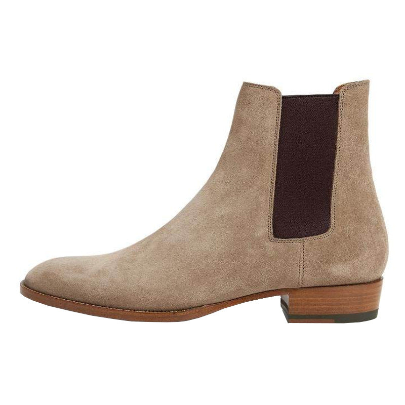 Men's Leather Nubuck Pointed Toe Low-top Martin Boots