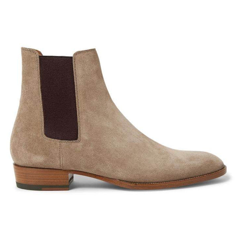 Men's Leather Nubuck Pointed Toe Low-top Martin Boots