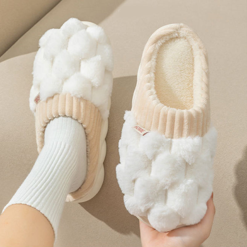 Men's And Women's Fashion Household Indoor Warm Non-slip Plush Slippers