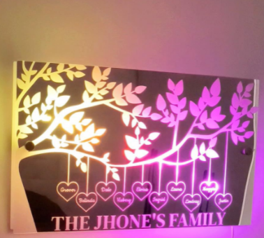 Personalized Name Mirror Light For Bedroom LED Light Up Mirror For Wall Custom Photo Christmas Valentine's Day Wedding Gifts