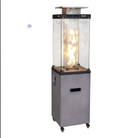 16 Inch X 61 Inch Height Outdoor Propane Gas Fire Heater With Tempered Glass