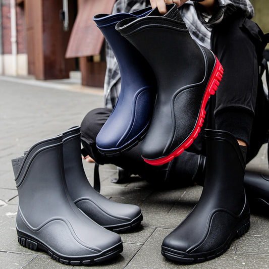 Outdoor Men's Mid-tube Waterproof Rain Boots