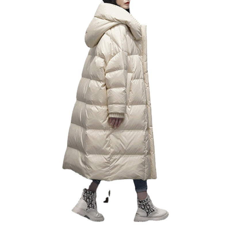 Winter Fleece-lined Thickened 90 White Duck Down Jacket