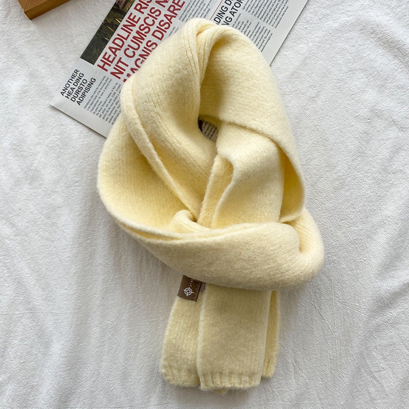 Warm Wool Scarf Women's Korean Style Sweet Version Solid Scarf Autumn And Winter